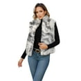 thumbnail image 3 of ieFashion Womens Faux Fur Vest Stand Collar Sleeveless Zip Up Vest Cardigan Top Fuzzy Coats Jacket Fluffy Outwear with Pockets,Gray,S, 3 of 9