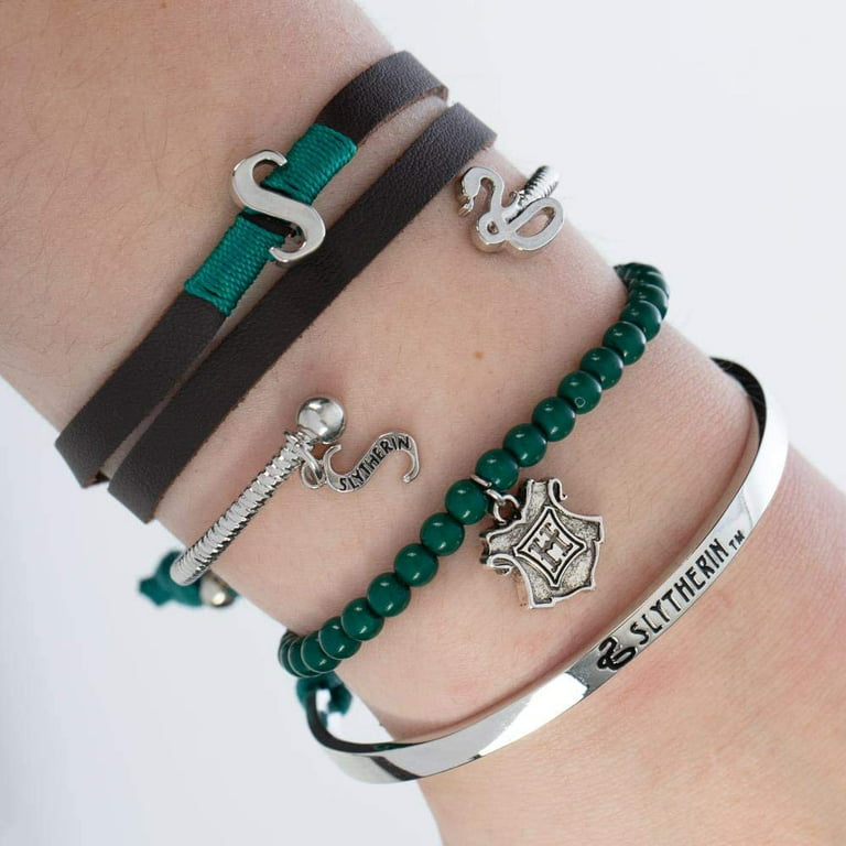 Harry Potter Slytherin Charm Friendship Bracelet Gift Set - 4 Pack 