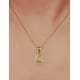 thumbnail image 3 of Collar con dije de oro laminado letra brillos G, 3 of 6