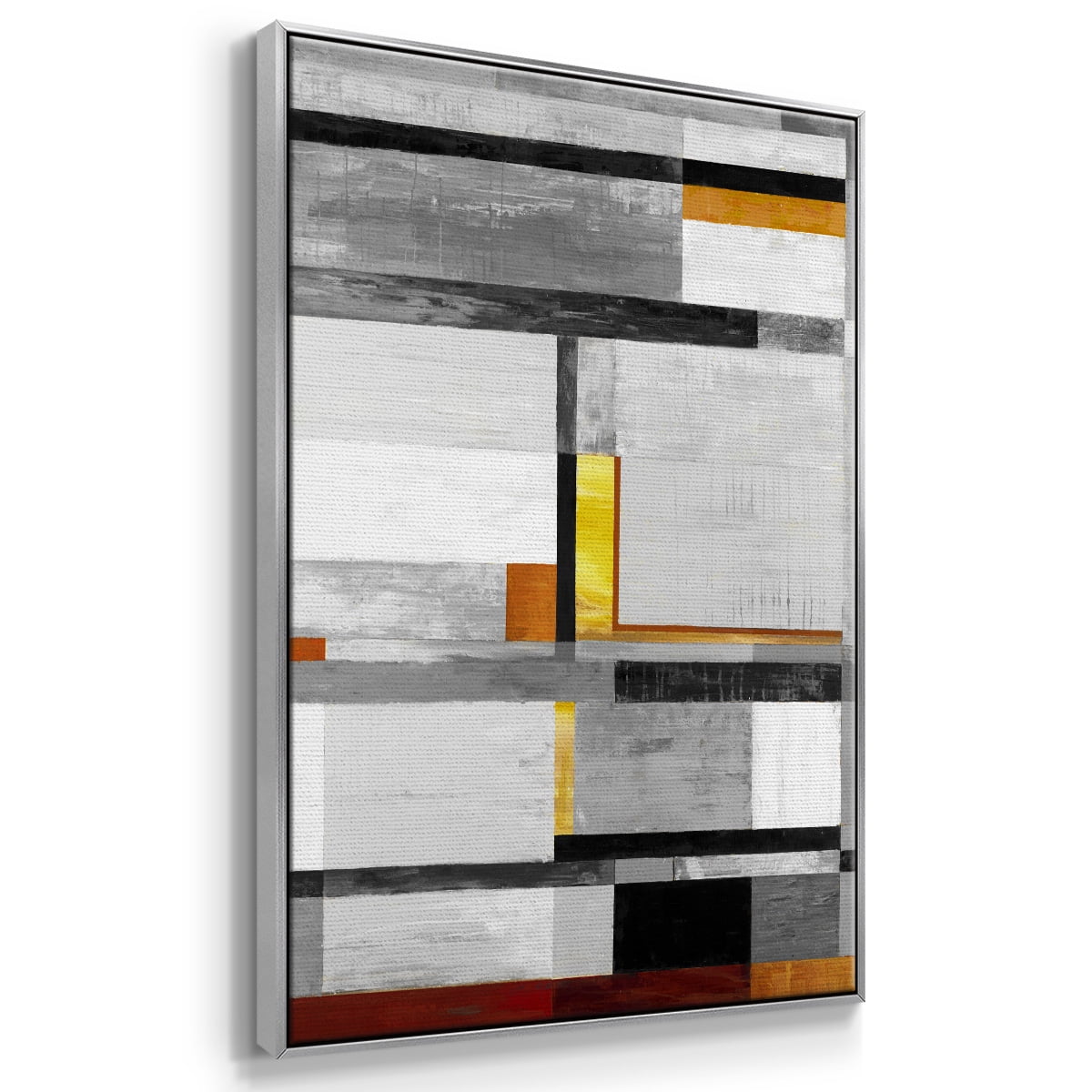 Retro Spectrum V7 Framed Premium Gallery Wrapped Canvas - Ready to Hang - 17 x 25 - Silver Floating Frame