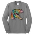 thumbnail image 3 of Dean Russo Raptor Animal Lover Mens Long Sleeve Shirt, Heather Grey, Large, 3 of 6