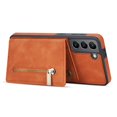 thumbnail image 4 of SaniMore for Samsung Galaxy S23 FE 2023 Back Case with Zipper Card Pokcet Flip Wallet/Kickstand Shock Absorption Anti-fall Retro PU Leather Wear-resistant Shell For Samsung Galaxy S23 FE, Brown, 4 of 9