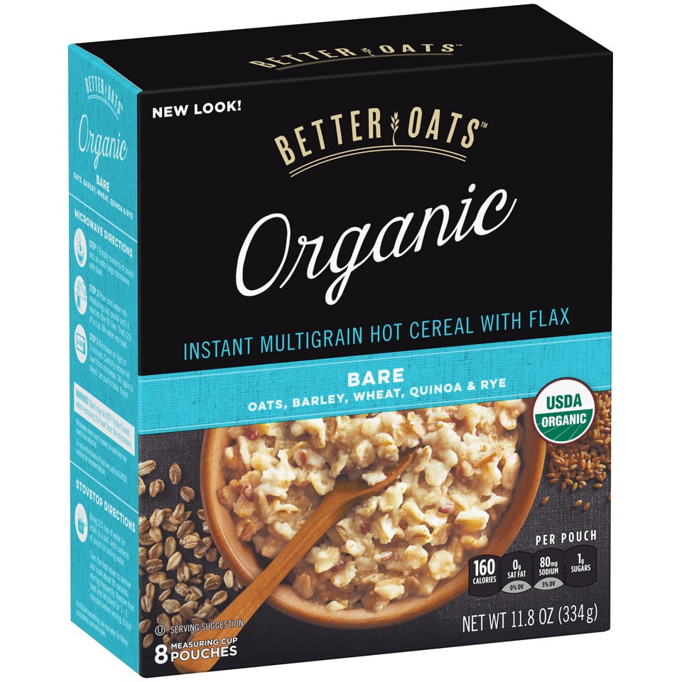 Better Oats Organic Instant Hot Cereal, Multigrain & Flax, 11.8 Oz