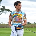 thumbnail image 6 of Daiia Rainbow Animals on Noah's Ark Pattern Men’s Polo Shirts,Solid Deck Shirt,Classic Fit, Breathable Cotton Polo for Casual and Sport Wear-, 6 of 9