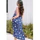 thumbnail image 1 of ABPHQTO Vestido largo de mujer con rayas azules y estrellas sin mangas con bolsillos, 1 of 5