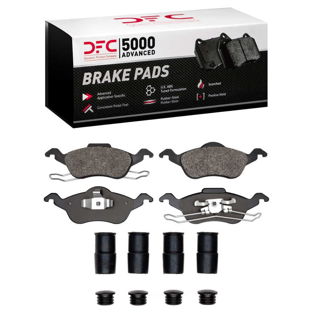 Dynamic Friction Company 1551-0816-01 DFC 5000 Advanced Brake Pads - Semi Metallic and Hardware Kit