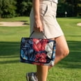 thumbnail image 4 of COEQINE Universal Golf Cart Seat Covers/Seat Blanket for EZGO Yamaha Club Car, Soft Seat Towel/Seat Cushions Folds Like a Bag for Easy Carry, All-Season Comfort, Red Blue Hibiscus Palm Leaf, 4 of 8