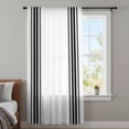 thumbnail image 4 of Black White Stripe, Sheer Curtains 54 Inches Long, Abstract Geometric Light Filering Curtains, Breathable Simi Curtain Privacy Drapes for Kitchen Bathroom Nursery Lightweight Small Window Treatment, 4 of 9