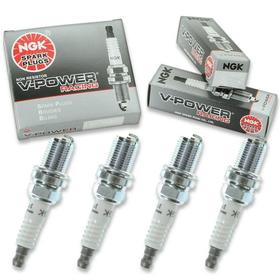 4 pc NGK 5238 V-Power Racing Spark Plugs for 2593 2594 2613 296 3933 4046 4052 687 7529 762 AG701 AG701C AG901 AG901C AR3933 AR3933X C59 C59C C59CX F3CS S41XL W27ES-U W3C W3C0 W3CC W3CO Ignition Wire