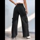thumbnail image 5 of Pantalones Deportivos Cargo para Mujer, Holgados, de Forro , de Pierna , Elásticos, de Cintura Alta, Informales, para Senderismo, para Otoño. Negro M, 5 of 8