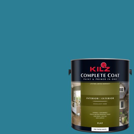 KILZ COMPLETE COAT Interior/Exterior Paint & Primer in One #RE140-02 Blue (Best Paint For Interior Doors And Trim)
