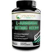 Pristine Foods L-Arginine Nitric Oxide Supplements - Extra Strength Alpha-Ketoglutarate & L-Citrulline - Muscle Builder, Pre Workout - 60 Capsules