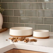 Harry Barker Plastic Modern Dog Bowls, White, Small, 2 Pack