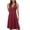 Wine, variant on Tumotour Summer Tank Dress for Women Women's Fashion Bohemian V-Neck Loose Sleeveless Solid Mini Length Dress