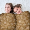 thumbnail image 5 of Golden Christmas Snowflake Pattern Round Blanket,Comfortable Soft Flannel Throw Blanket,All Season,Warm Lightweight Blankets for Sofa Bed Couch Living Room Chair 60"x60", 5 of 5