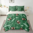 thumbnail image 3 of Manfei Rugby Sport 7-Piece Twin Bedding Sets,American Ball Sport Bedding Comforter Set,Green Brown Sheet Sets For Boys Kids,Ultra Soft Home Decor Reversible, 3 of 9