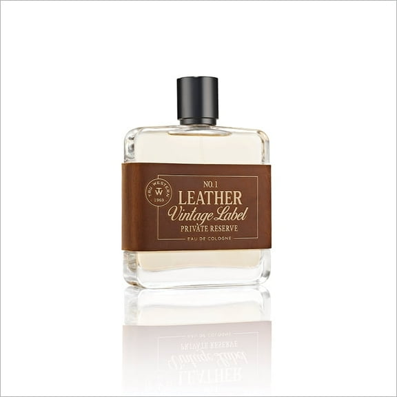 Leather Vintage Label Private Reserve Eau de Cologne, 100ml  Warm Woody Citrus, Classic Masculine Scent