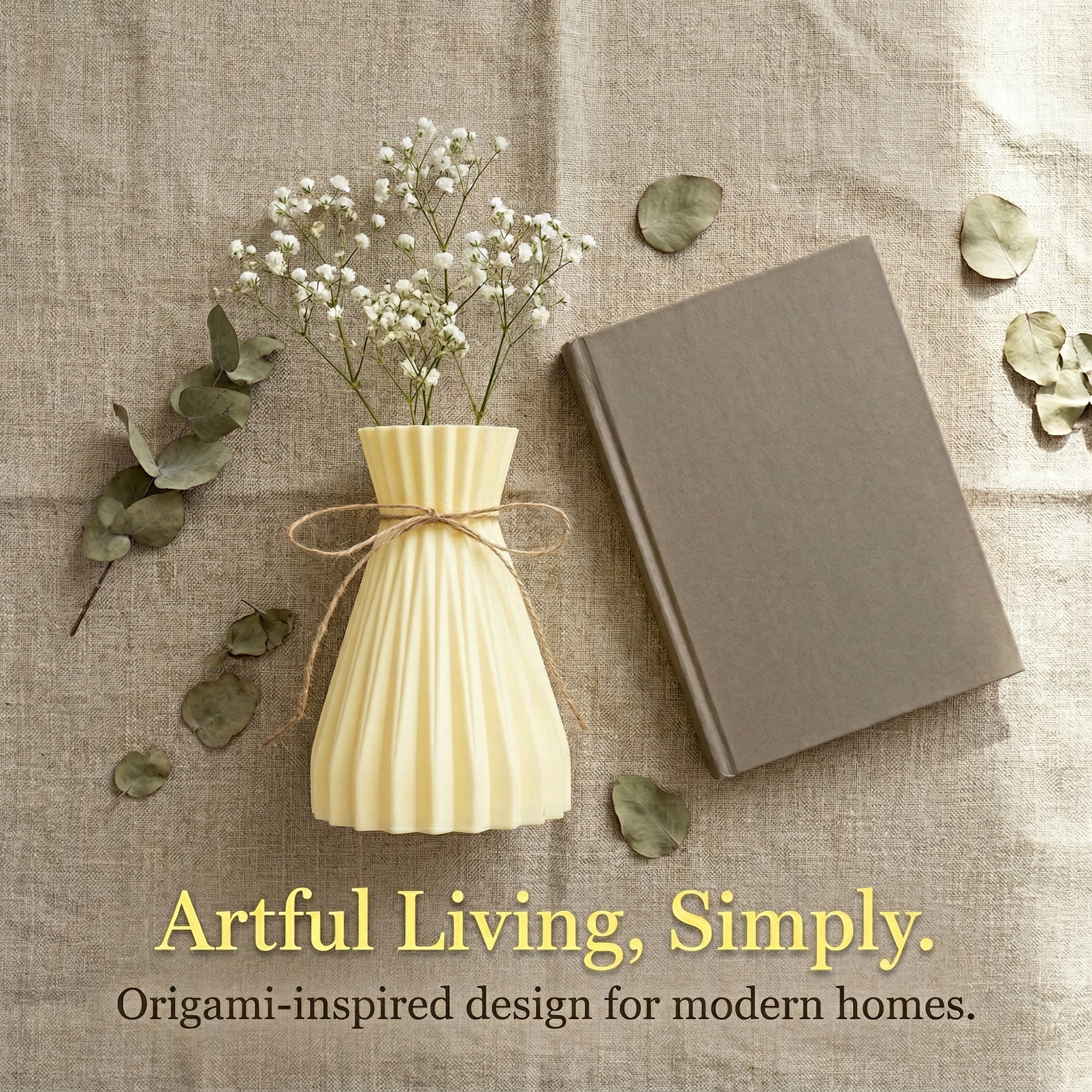 Unique Bargains Modern Geometric Unbreakable Flower Vase Beige 4.7" x 4.7" x 6.7"