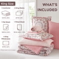 thumbnail image 2 of Regency Heights King Size Comforter Set, 9-Piece Bed in a Bag King, Pink Bedding Comforter Set with Comforter, Flat Sheets, Fitted Sheets with Side Pockets, 2 of 10