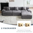 thumbnail image 6 of 120"Modern L Shaped Modular Sectional Sofa, Boneless Cloud Couch with Ottoman, Oversized Corduroy Couch Deep Seat, 30D Sponge for Indoor Living Room, No Assembly Required(Dark Grey), 6 of 7