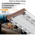 thumbnail image 4 of Double Curtain Track Ceiling Mount, Silent Aluminum Track Curtain Rail, Heavy-Duty Double Row Ceiling Curtain Tracks Rod Sliding Rails for Curtains, Room Divider for Living Room Bedroom (8FT), 4 of 7