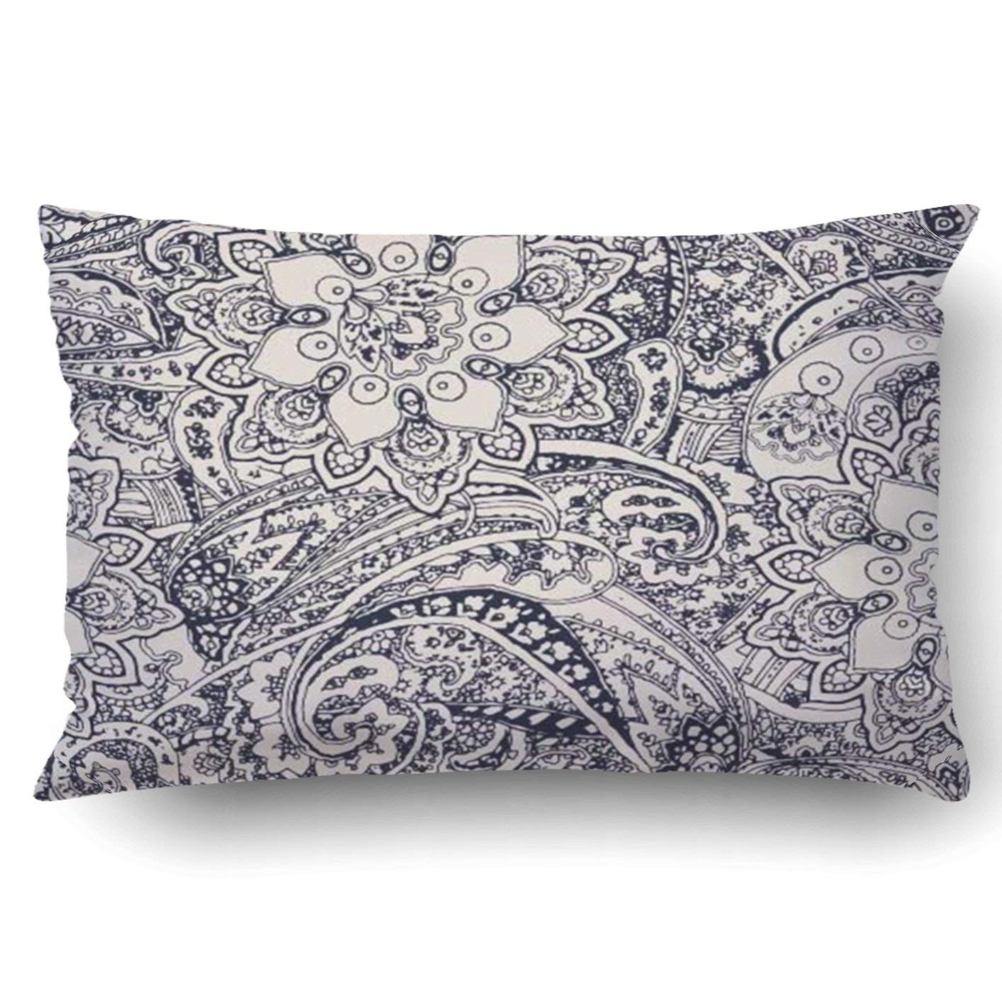 BPBOP paisley floral Pillowcase Throw Pillow Cover Case 20x30 inches