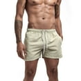 thumbnail image 6 of Men's Quick Dry Swim Trunks Solid Color Three Part Beach Pants Straight Tube Loose Sports Ag Swimwear Bathing Suit Swimming Shorts M, 6 of 7