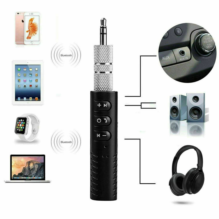 Bluetooth Receiver,Bluetooth Adapter,Portable Wireless Bluetooth Aux  Headphones Adapter with Clips Design, Hands-Free Audio Car Kits with 3.5mm  Jack