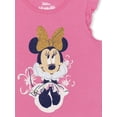 thumbnail image 5 of Minnie Mouse Girls 4-6X Short Sleeve and Flutter Sleeve Tee With Printed Short, 3-Piece Outfit Set, 5 of 7