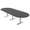 Asian Night w/Silver Base no Electric, variant on 10 Person Racetrack Conference Room Table Metal T Bases Power Modules