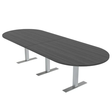 10 Person Racetrack Conference Room Table Metal T Bases Power Modules