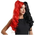 thumbnail image 3 of Eandarui Womens Anime Lolita Curly Multi-color Clip on Ponytails Costume Wig for Halloween Cosplay Black&Red One Size, 3 of 7
