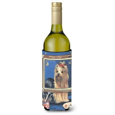 Carolines Treasures Yorkie Pretty as a Picture Wine Bottle Hugger Wine Bottle multicolor