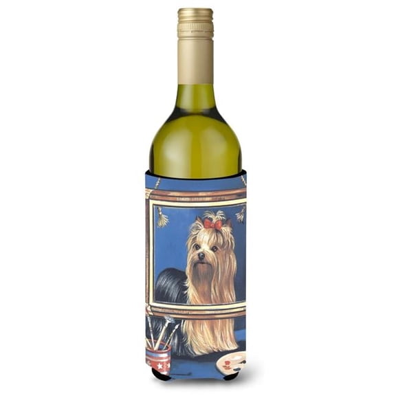 Carolines Treasures Yorkie Pretty as a Picture Wine Bottle Hugger Wine Bottle multicolor