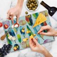 thumbnail image 4 of Colorful Cutting Board, Watercolor Feathers Hand Drawn Pattern Birds Animals Theme Illustration, Decorative Tempered Glass Cutting and Serving Board, Large Size, Multicolor, by Ambesonne, 4 of 5
