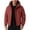 Red, variant on Plus Size Puffer Jacket for Men with Pockets Drawstring Hood Stand Collar Windbreaker Jacket Relaxed Long Sleeve Cropped Jacket Versatile Solid Color Outdoor Winter Cotton Coat 2XL