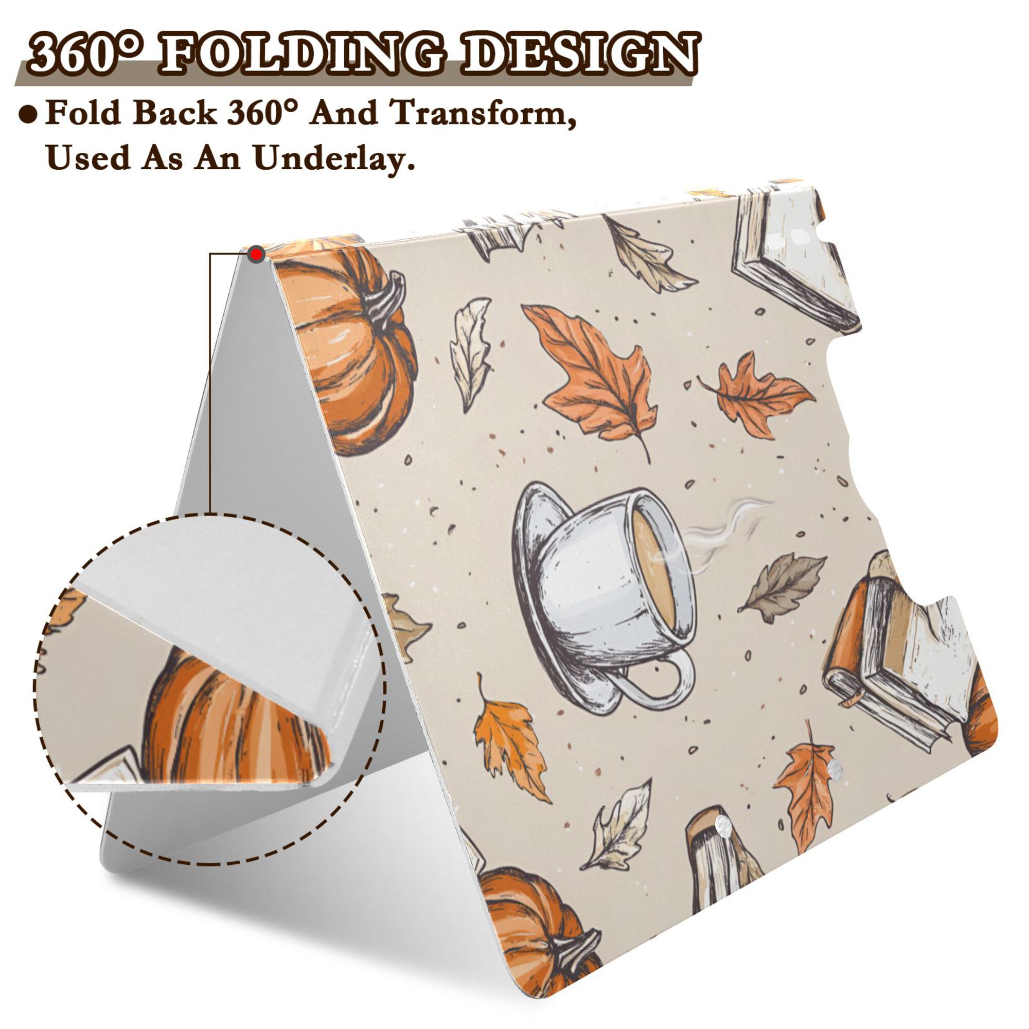 FORMRS A4 Clipboard Folder with Pen Holder Horizontal Foldable School Office Binder, Fall Coffee
