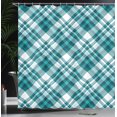 thumbnail image 3 of Ambesonne Plaid Shower Curtain, Tartan Pattern from Squares, 69"Wx75"L, Petrol Blue and Pale Blue, 3 of 4