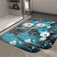 thumbnail image 3 of 1pc Blue and White Flowers Absorbent Non-Slip Bathroom Thickened Flannel Rug Decor,Soft,Quick Drying,Suitable For Indoor/outdoor Use,Bathrooms,Bedrooms,Kitchens,Terrace,Laundry Rooms,16"x24", 3 of 9