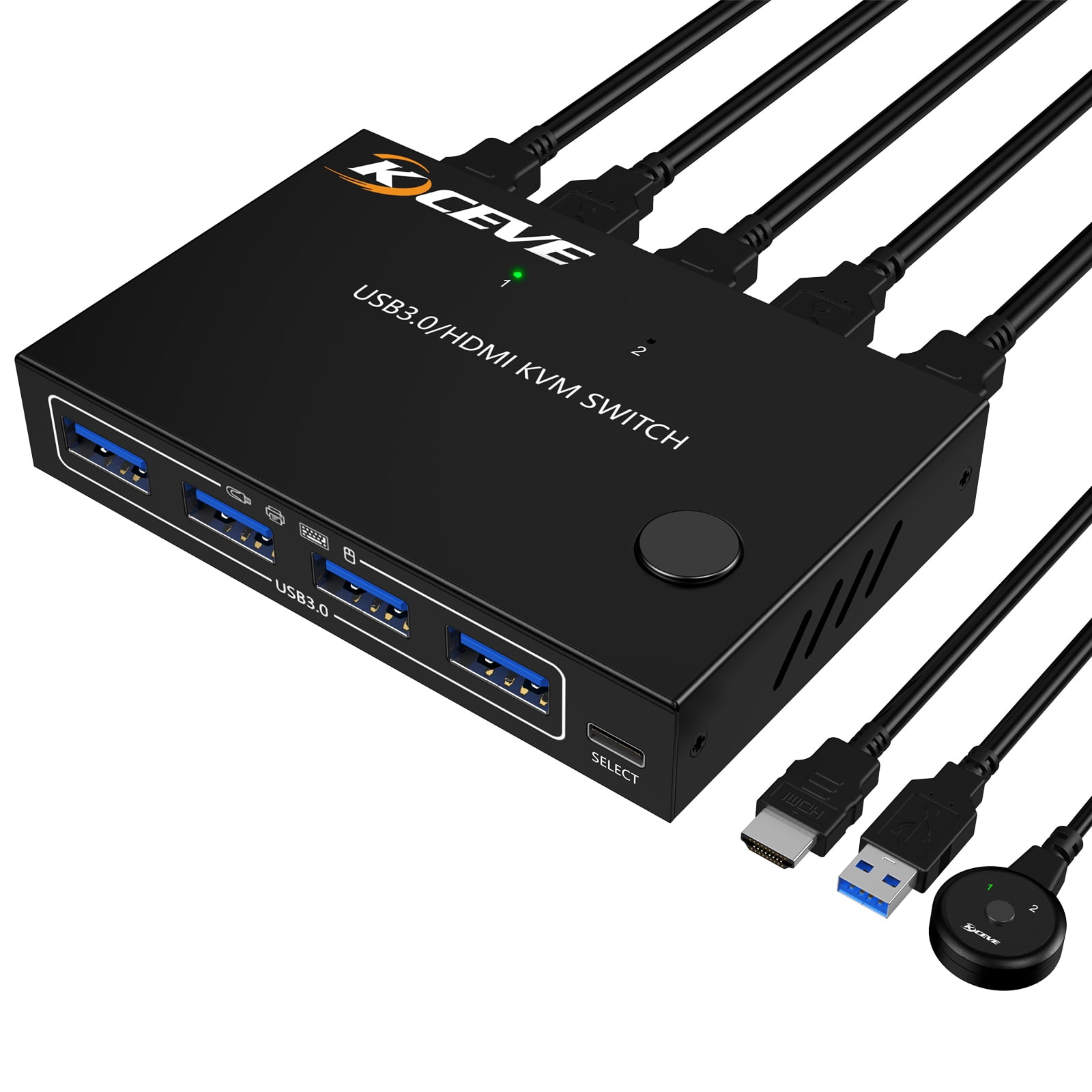 KCEVE KC-KVM201A USB3.0/HD 2 in 1 out KVM Switcher Support up to