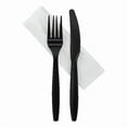 thumbnail image 4 of Karat Heavy-Weight Plastic Cutlery Kits, 1500 Pieces (Knife, Fork, Napkin), Black, PP, 500 Sets, 4 of 4