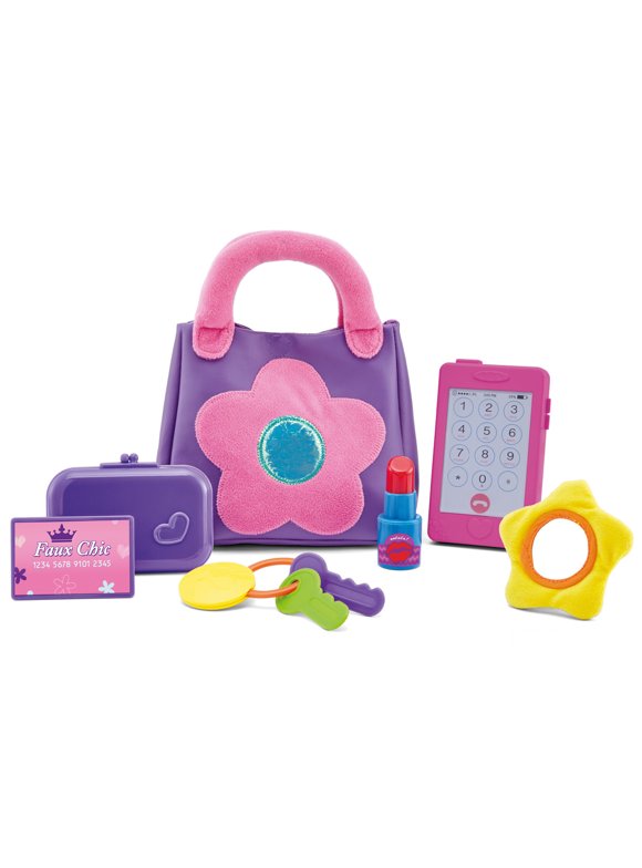Kidoozie My First Purse - Pretend Play Toy Including Pretend Play Smart Phone, Keys, Mirror, Wallet, Credit Card and Lipstick; Ages 2+