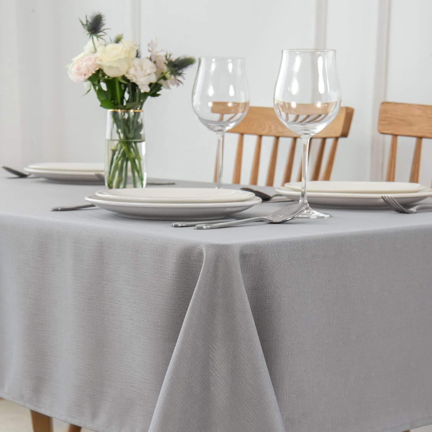 EHouseHome Heavy Duty Waterproof Tablecloth - Rectangle 52x70 Inch With White Lace Trim
