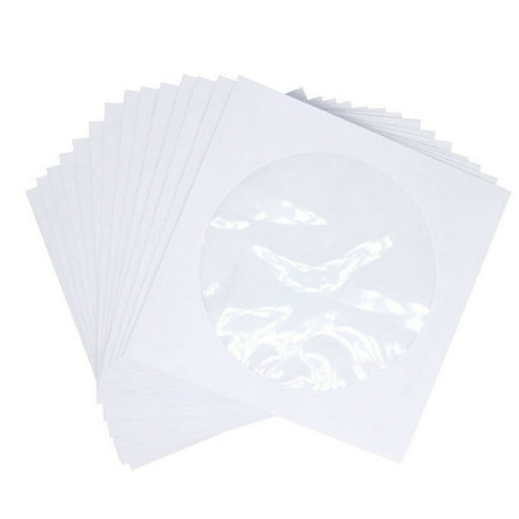 CD DVD Sleeves, DVD CD Media Paper Envelop Sleeves Holder with Clear Window Close Flap wm58