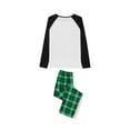 thumbnail image 6 of Hirigin Store Family Pajamas Matching Set Christmas Elk Print Raglan Sleeve Tops and Elastic Plaid Pants Loungewear Soft Sleepwear, 6 of 9