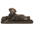thumbnail image 2 of FurHaven | Plush & Velvet Deluxe L-Chaise Lounge Pillow Sofa-Style Pet Bed for Dogs & Cats, Sable Brown, Large, 2 of 8