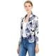 thumbnail image 1 of Chaqueta abierta de la chaqueta del traje de la cosecha del trabajo de la oficina del frente de las mujeres Blanco Azul-Floral M, 1 of 6