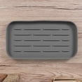 thumbnail image 3 of FENGGUIQU 2-Pack Grey Silicone Countertop Tray for Bathroom Soap Dish and Cosmetic Organizer Storage, 3 of 6