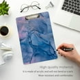 thumbnail image 4 of FMSHPON Gray Marble Purple Ink Modern Fluid Art Clipboard Hardboard Wood Nursing Clip Board and Pull for Standard A4 Letter 13x9 inches, 4 of 7