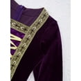 thumbnail image 6 of DPOIS Kid Girls Renaissance Vintage Dress Medieval Costume Halloween Cosplay Purple 10, 6 of 7
